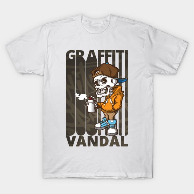 Graffiti Vandal Skeleton. T-Shirt by MadebyTigger